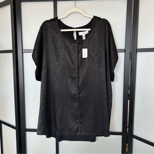 [3X] NWT Addition Elle Black Snake Print Tunic Style Blouse Women’s Evening